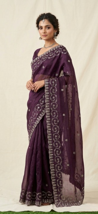 Organza Wine-Purple (sheer, crisp, lightweight)