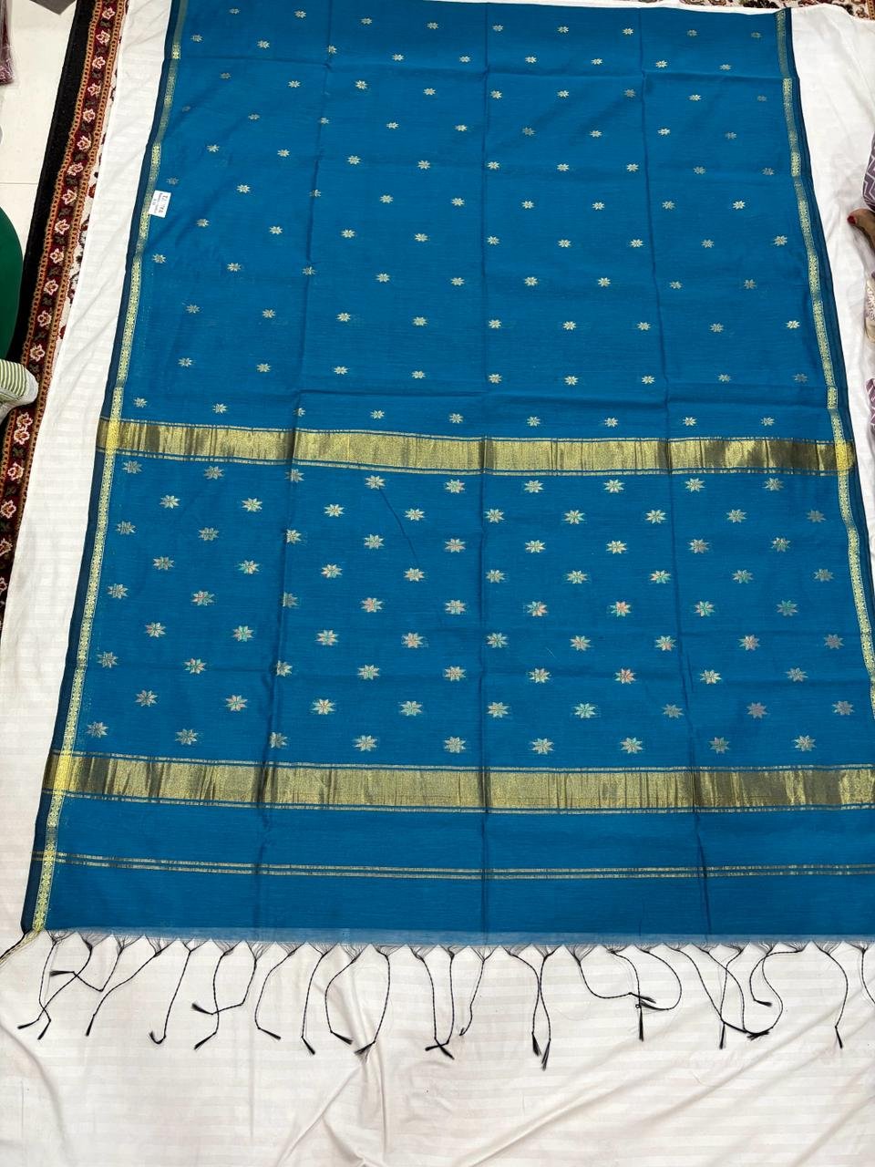 Jewel Blue Maheshwari saree