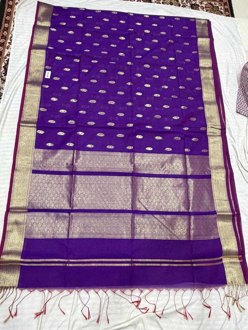 Majestic Blue  Maheshwari saree